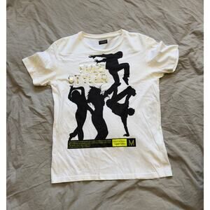 Zara Man White with Metallic Silver Free Styler Innovation T-Shirt Size L